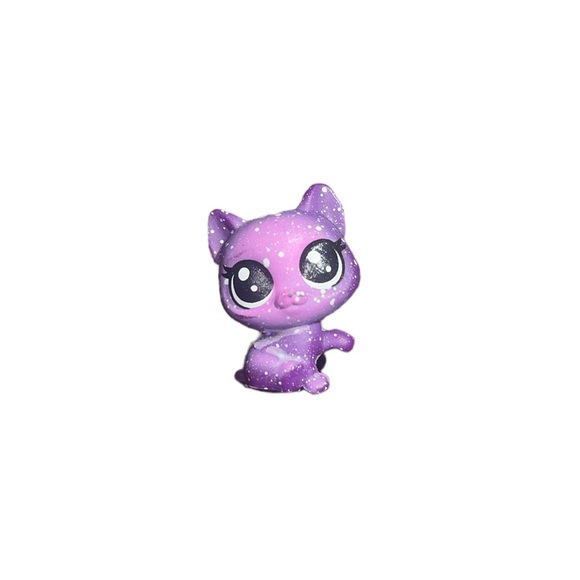 littlest pet shop # 3-39 bellatrix catena purple kitty cat kitten white spots - Picture 2 of 8